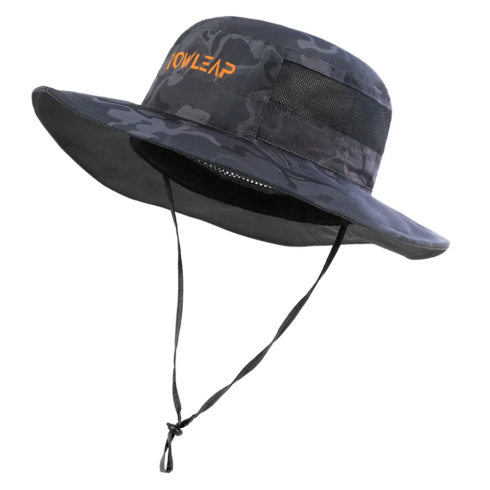 Primavera estate protezione solare cappello a secchiello di canapa Logo del marchio personalizzato cappello a secchiello in maglia Boonie cappello da spiaggia a tesa larga sostenibile