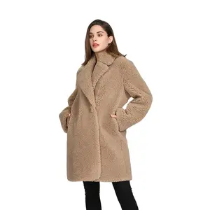 Customized Wool Fur Overcoat Plus Size Women Trendy Winter Long Fur Jacket Trench Coat For Ladies