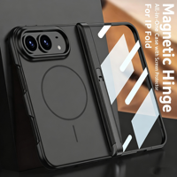 Coque magnétique pour iPhone Duo 18 Fold avec béquille latérale, film protecteur intégré, coque rigide magnétique de protection intégrale
