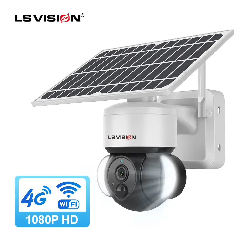 Düşük güç güneş kamera ile 5w güneş panelleri açık gözetim kamera sistemi kablosuz 4g wifi gece görüş kamera güneş CCTV