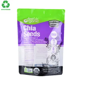 Fornitore della Cina riciclare 128Oz 180micron PE plastica per uso alimentare forte tenuta alta barriera Stand Up sacchetto di imballaggio alimentare sacchetto