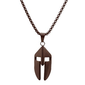 Colar com Pingente de Máscara de Guerreiro Espartano Clássico Retro Unissex em Aço Inoxidável com Zircônia Estilo Punk Presente para Homens - Product Image 5