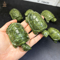 Usine Naturel Usine Sculpture À La Main Cristal Artisanat Xiuyu Jade Tortue Cristal Sculptures Animaux Tortue Pour Cadeau