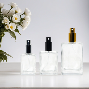 Hot bán <span class=keywords><strong>Custom</strong></span> <span class=keywords><strong>made</strong></span> 30ml 50ml 100ml bơm lại Rỗng Xi lanh hình chữ nhật hình dạng Glass Spray Atomizer chai nước hoa - Product Image 3