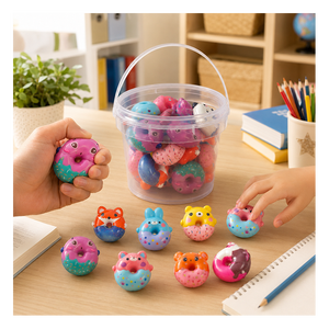 Portable Sensory Play Doughnut Shape Animal <b>Squishy</b> Toy Slow Rising Hand Pinch Anxiety Relief Kids Gift Bulk Supplier - Product Image 4