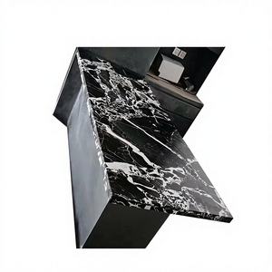 Quartzite blanc de conception moderne, dalle de 18 mm d'épaisseur, grande dalle, surface polie imperméable pour hôtel, villa, appartement, usage intérieur, courbe - Product Image 1