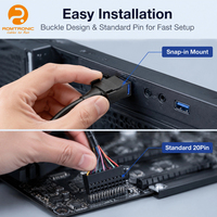 ROMTRONIC OEM USB3.0 IPX4 Conector Hembra Impermeable de 16 Pines, Bloque de Terminales, Arnés de Cableado, Cobre OFC, PVC, 300mm, Control Industrial