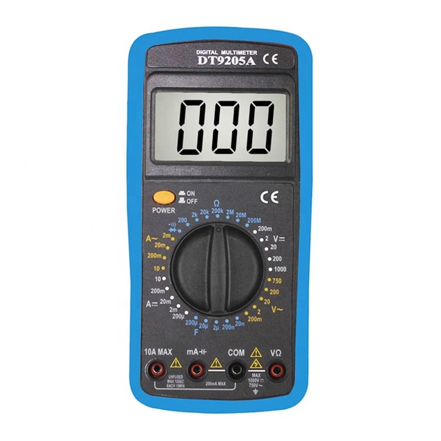 Universal Digital Display Maintenance Measurement Folding Pan Tilt Dt9205A Digital Multimeter