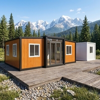 La maison pliable de 20/40 pieds comprend : une chambre à coucher, une salle de bain, un lavabo et une cuisine, idéale pour une utilisation comme hôpital ou centre commercial