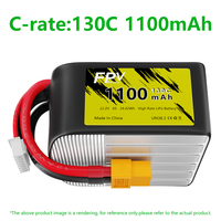 Batterie LiPo semi-solide Enrichpower 22,2V 1100mAh 130C 143A 6S1P avec connecteur XT60 pour drone FPV, bateau RC, certifiée CE UN38.3