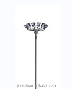 Customizable HDG High Mast Light Pole Professional Stadium Square 15m-35m Lifting System with LED Light Source