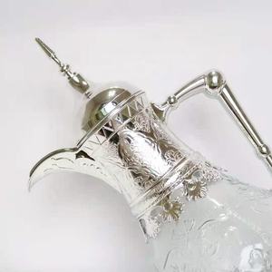 2022อินเทรนด์สไตล์อาหรับตะวันออกกลางหรูหรา1600มิลลิลิตรเหยือกแก้ว Carafe โกลเด้นแฮนด์เมดตุรกีหม้อ<span class=keywords><strong>กาแฟ</strong></span> - Product Image 6