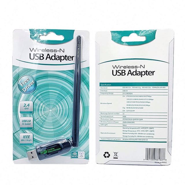 OEM Wholesale  Free Driver USB Wireless-N Adapter Antenna 802.11n 2.4GHZ Soft WIFI Strong High Speed 150Mbps USB Wifi Adapter