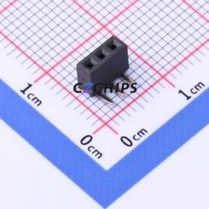 PM200-1-03-W-4.3 Pin Socket Bent Lead Through Hole,P=2mm Connector 1x3P 2mm Square Hole Right Angle Insert - Product Image 1