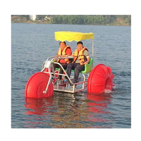 Vélo de tricycle d'eau de bateau de pédale d'équipement de sports de mer de parc aquatique d'Aqua avec de grandes roues