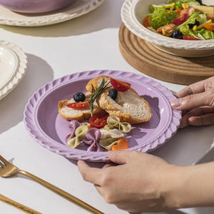 Ensemble de bols et assiettes en porcelaine de cuisine de style <span class=keywords><strong>chanson</strong></span> française d'Europe occidentale vaisselle en céramique - Product Image 4