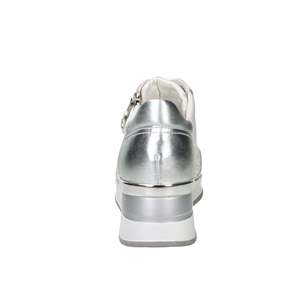 Sneakers Morbide da Donna Cinzia Bianche e Argento con Chiusura a Zip e Dettagli Traforati - Product Image 3