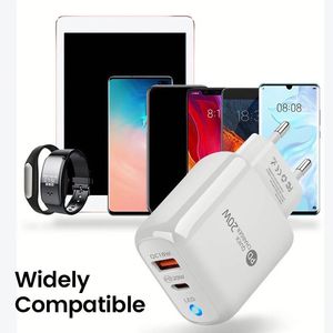 Wholesale A+C Power Adapter US/EU <b>Plug</b> PD 3.0 20W Fast Usb C Portable Wall Charger Type C Fast Travel Charger - Product Image 6