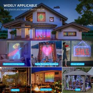 ไฟประดับม่าน LED RGB 400 ดวง ขนาด 3ม.*3ม. ไฟม่าน LED อัจฉริยะ พร้อมสาย USB สำหรับตกแต่งงานแต่งงานและคริสต์มาส มาตรฐานกันน้ำ IP65 - Product Image 3