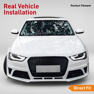 Pare-chocs avant style RS4 avec calandre pour <span class=keywords><strong>Audi</strong></span> A4 B8.5 2013-2016, kit de carrosserie de remplacement, pièces de modification automobile, pièces de rechange, stock US - Product Image 4