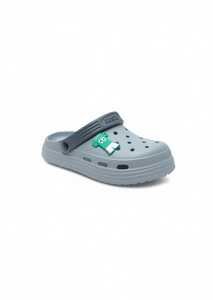 Sandali Zoccoli per Bambini Taglia 22 Grigio con Spille Animate Scarpe Estive per Ragazzi - Product Image 1