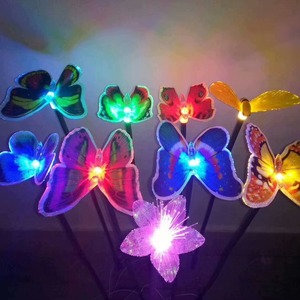 ไฟ LED รูปผีเสื้อ 14x80 ซม. สำหรับตกแต่งสวนกลางแจ้ง กันน้ำ ใช้พลังงานแสงอาทิตย์ พร้อมเสาไฟแบบใยแก้วนำแสง - Product Image 1