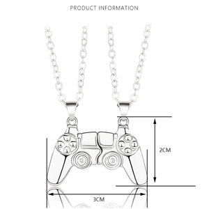 Pendentif en forme de Console de cadeau pour la saint-valentin, 2 pièces/ensemble, <span class=keywords><strong>collier</strong></span> de contrôleur de jeu vidéo magnétique pour Couple, bijoux magnétique - Product Image 3