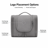 Trousse de Toilette Suspendue Personnalisable avec Logo, en Tissu Taslon, Organisateur Cosmétique à Trois Fermetures Éclair, Sac de Voyage pour la Maison et les Déplacements