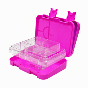 Boîte à lunch personnalisée en Tritan 1-3L, portable, à deux niveaux, rectangulaire, pour enfants et étudiants, avec motif licorne - Product Image 1