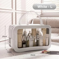 Nouveau femmes fermeture éclair clair sacs de maquillage Transparent salle de bain maille douche sac de lavage grand rose cosmétique toilette voyage pochette de rangement