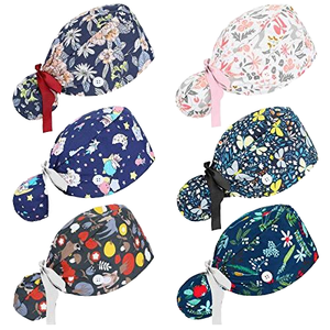 Cappelli Chirurgici Plus Size con Coda di Cavallo, Personalizzabili con Logo, Riutilizzabili per Infermieri e Medici, con Nastri e Bottoni, Berretto Chirurgico Invernale - Product Image 1