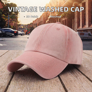 Gorra de Béisbol Vintage de Sarga Lavada, Ajustable de 6 Paneles, Estilo Papá, con Bordado 3D, Unisex para Deportes Casuales - Product Image 2