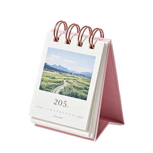 <span class=keywords><strong>Calendrier</strong></span> de bureau personnalisé 2026 avec impression artistique, paysage de montagne, reliure spirale - Product Image 4