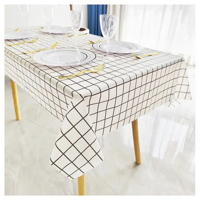 Country Style PE Tablecloth Washable Waterproof Oil-proof Round Table Cloth For Restaurant Home