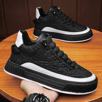 2024 nouveaux hommes chaussures de planche de sport semelle épaisse anti-dérapant polyvalent loisirs travail semelle intérieure en caoutchouc Step-On printemps Style de marche