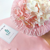 Papier Kraft Froissé Rose Fleur de Cerisier DIY, Papier d'Emballage Imperméable et Anti-Graisse Jetable Motif Fleur de Poire des Neiges