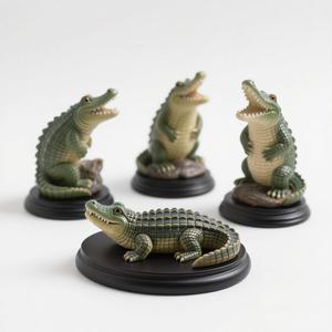 Estatuilla de resina de cocodrilo realista, escultura de reptil hecha a mano, decoración de animales detallada para el hogar/La Oficina, regalo único - Product Image 2