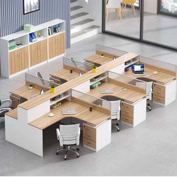 Modern Manager Staff Office Desk and Chair Combination 4/6 Person Easy Assembly Commercial Furniture