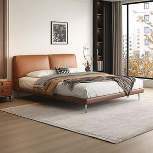 Muebles de <span class=keywords><strong>dormitorio</strong></span> de madera de lujo modernos de estilo nórdico, camas suaves con funda, marco de cama doble tamaño king, diseños de <span class=keywords><strong>matrimonio</strong></span> 2025 - Product Image 3