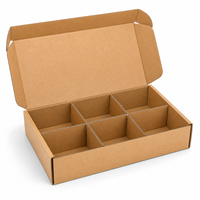 Boîte d'expédition en carton ondulé personnalisée, boîte à courrier en carton kraft avec séparateurs pour bouteilles, bocaux, bougies