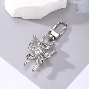 2025 à la mode Top vente bleu cristal papillon alliage porte-clés porte-clés sac pendentif accessoires - Product Image 4