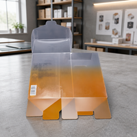 Boîte cadeau pliable en PVC transparent personnalisée avec impression dégradée, emballage en plastique transparent à plat pour cosmétiques et cadeaux