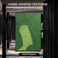 Peinture à l'huile moderne faite à la main 100% peinte à la main sur toile texturée, Paysage marin vert épais abstrait 3D, Affiche Mintura