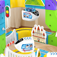 Jeu de train magnétique anti-gravité de 176 pièces avec voitures et rails en plastique, kit de construction 3D DIY, jouet éducatif unisexe