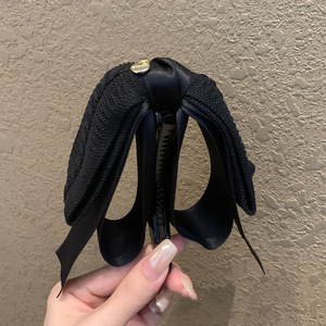 Pinza de Pelo Grande de Plástico con Lazo de Satén Elegante, Pinza Vertical para el Cabello de 13 cm, Uso Diario para Mujeres - Product Image 4