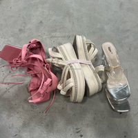 Chaussures d'occasion S14 de marque pour femmes, sandales vintage populaires de haute qualité, style à lanières en cuir, chaussures usagées pour dames