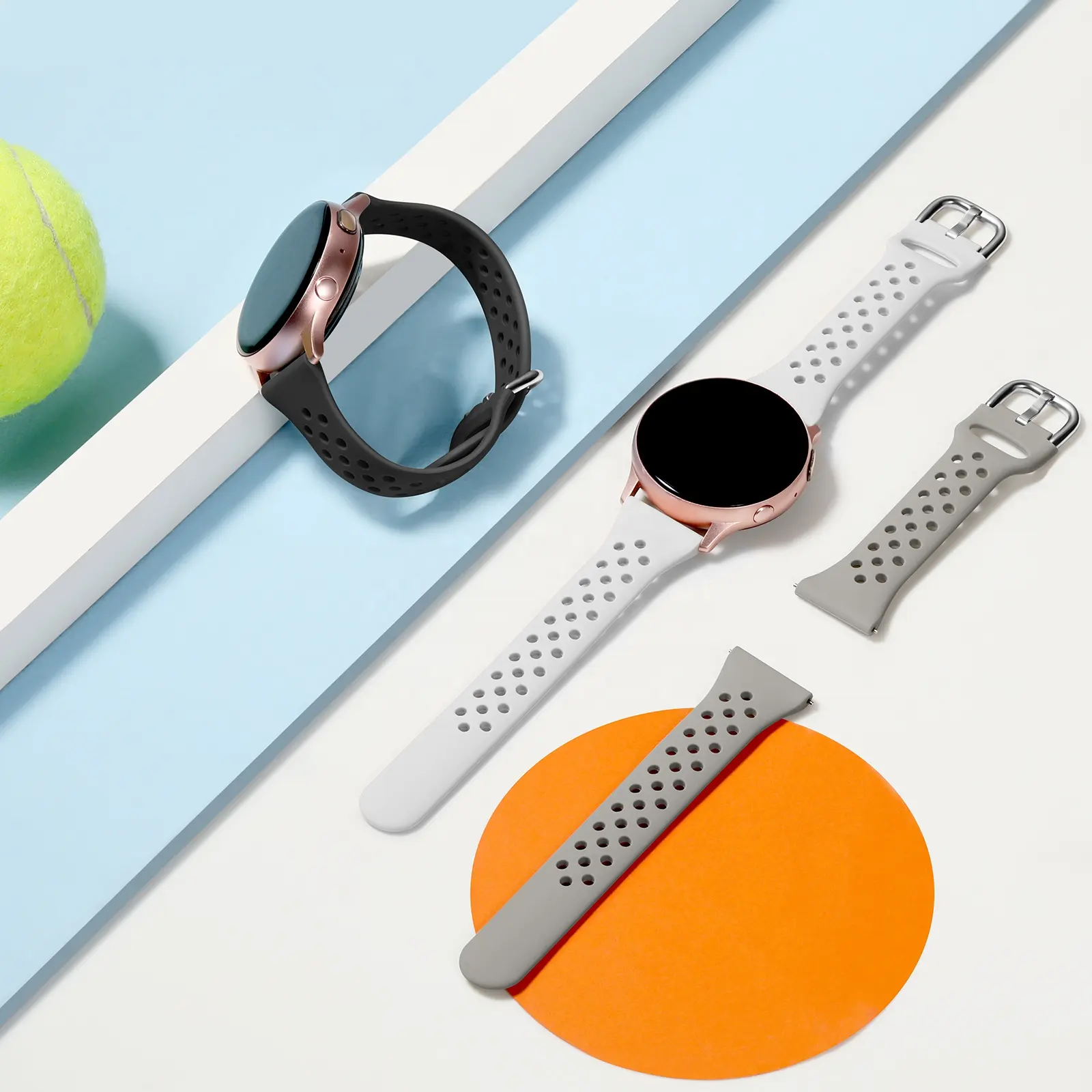 Pulseira de relógio digital de silicone, fina, pulseira esportiva para samsung 20mm