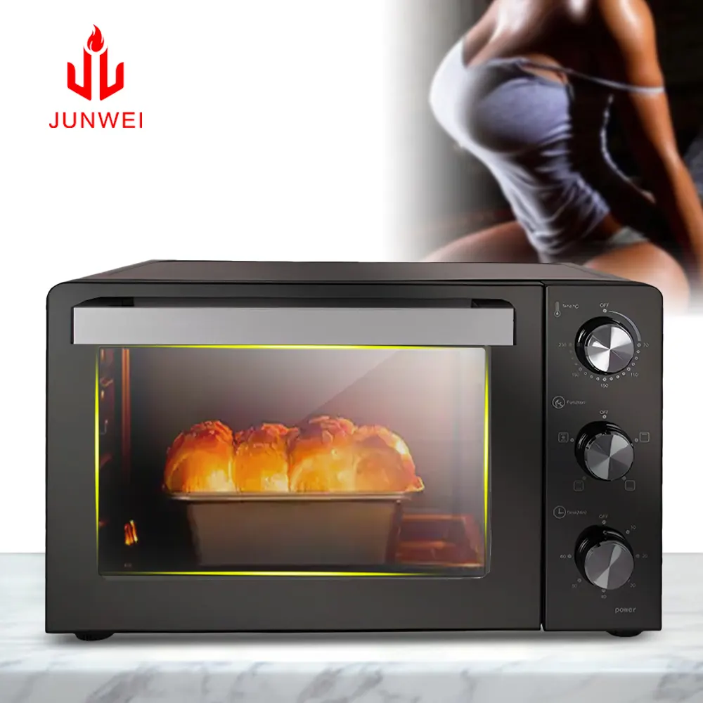 JUNWEI KX-530 forno eletri OEM 30L 1500W Convection transparent glass Counter Top Microwave electric air ovens
