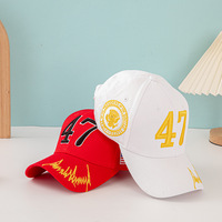 Nouvelle Casquette de Baseball 5 Panneaux 2025 Little Red Riding Hood Election, Broderie Ethnique Motif Feuille, Casquette à Visière Anti-UV 47 Lettres, Style Trucker
