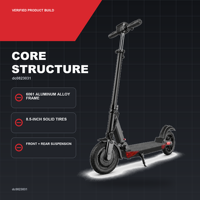 Trottinette électrique pliable 350W avec batterie 36V 6.6Ah, pneus pleins de 8,5 pouces et écran numérique